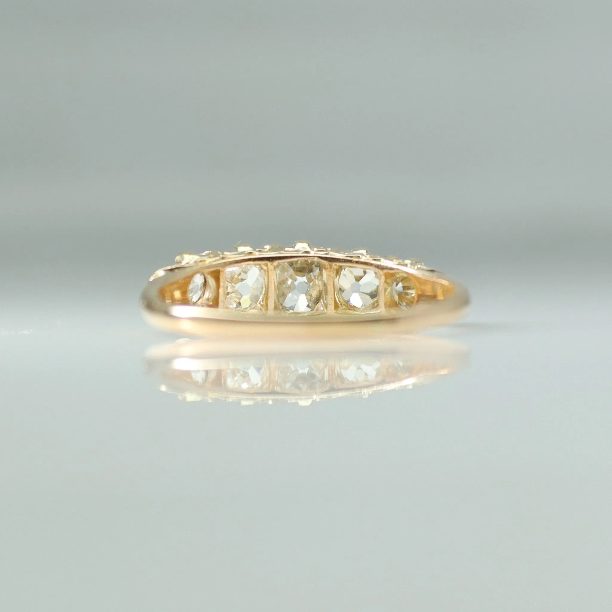 Victorian Yellow Gold Five Stone Diamond Ring