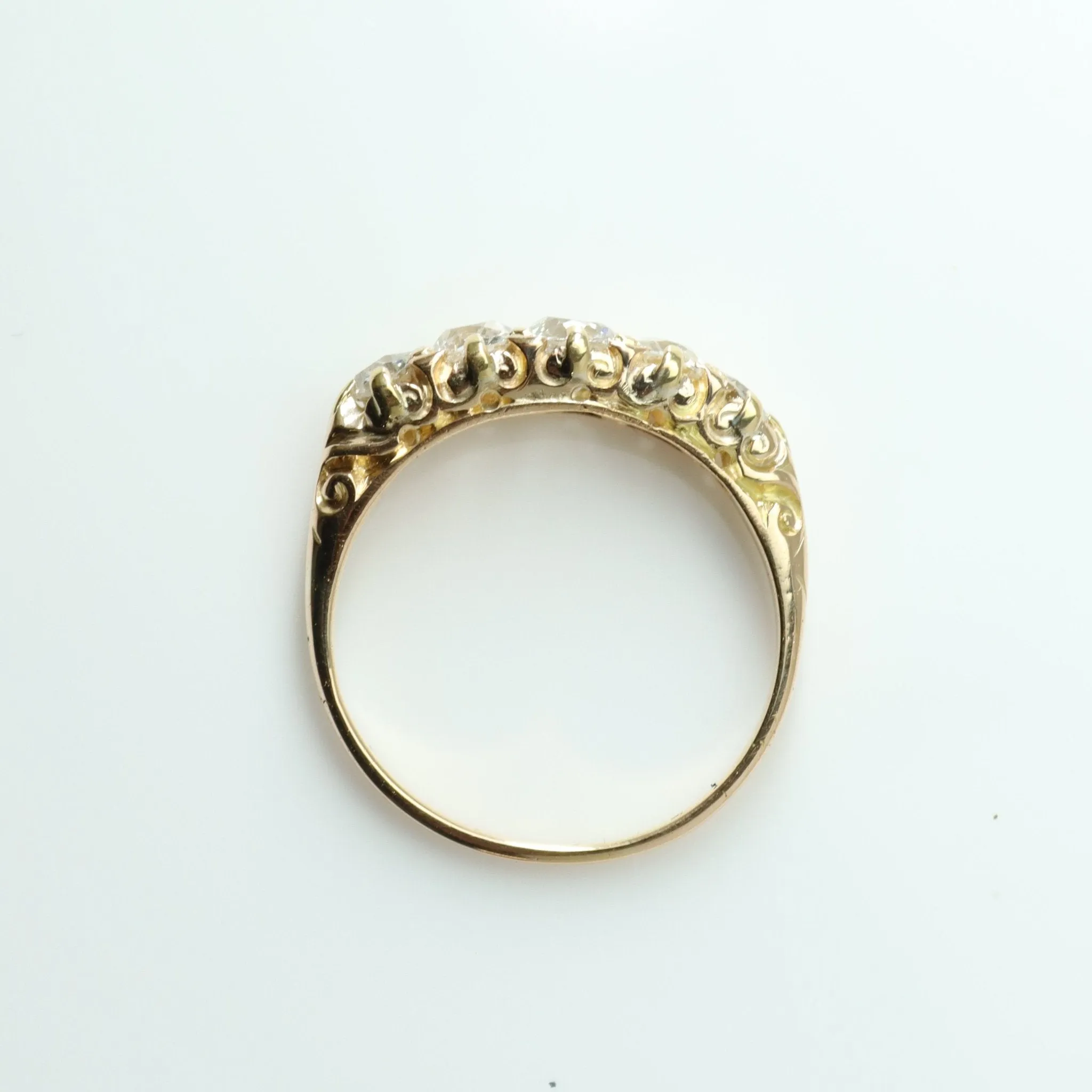 Victorian Yellow Gold Five Stone Diamond Ring