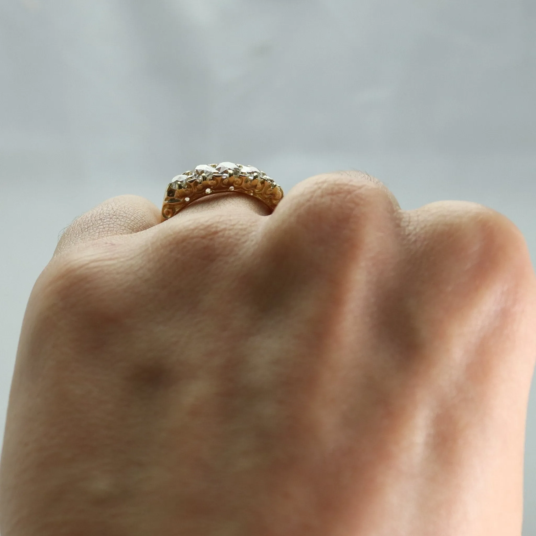 Victorian Yellow Gold Five Stone Diamond Ring