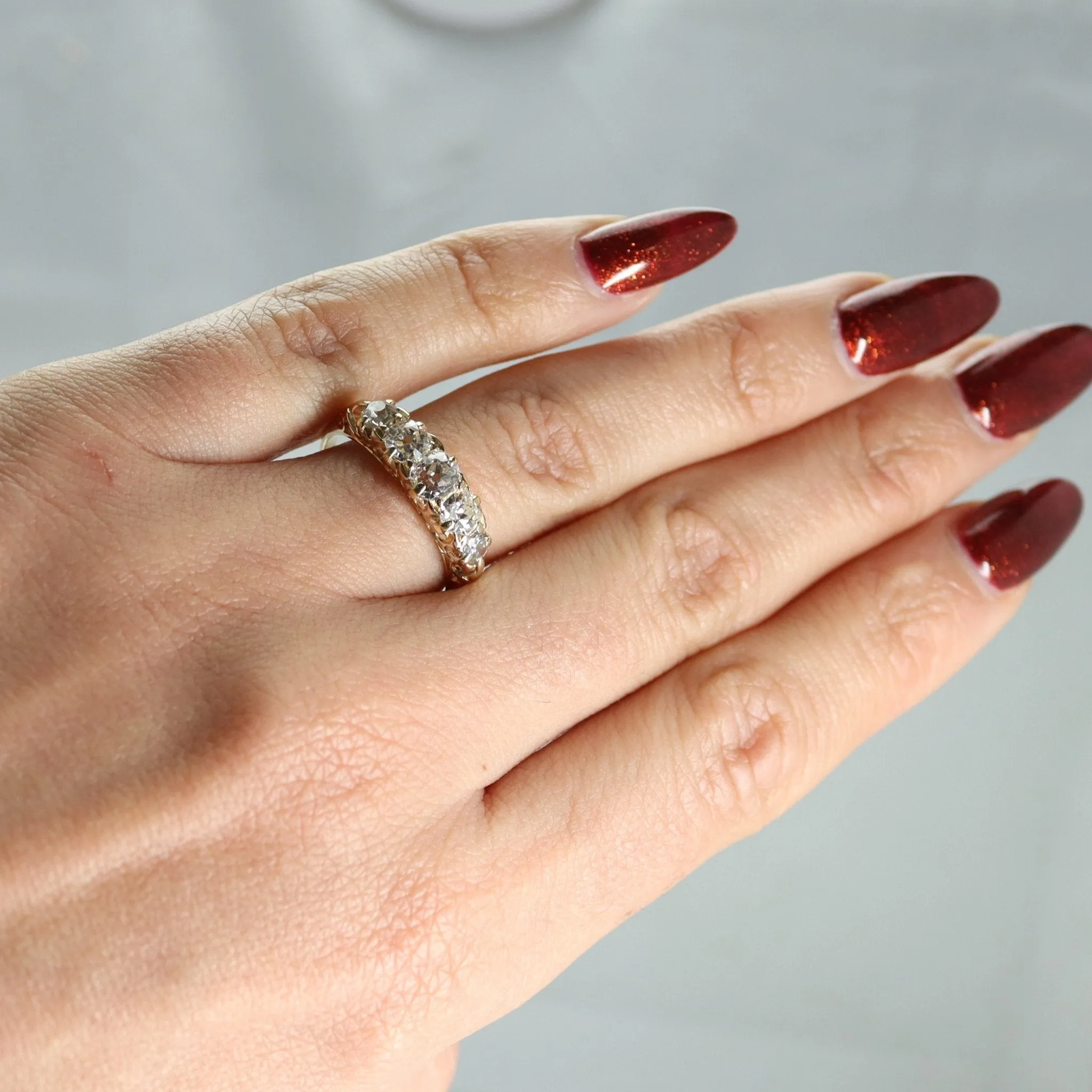 Victorian Yellow Gold Five Stone Diamond Ring