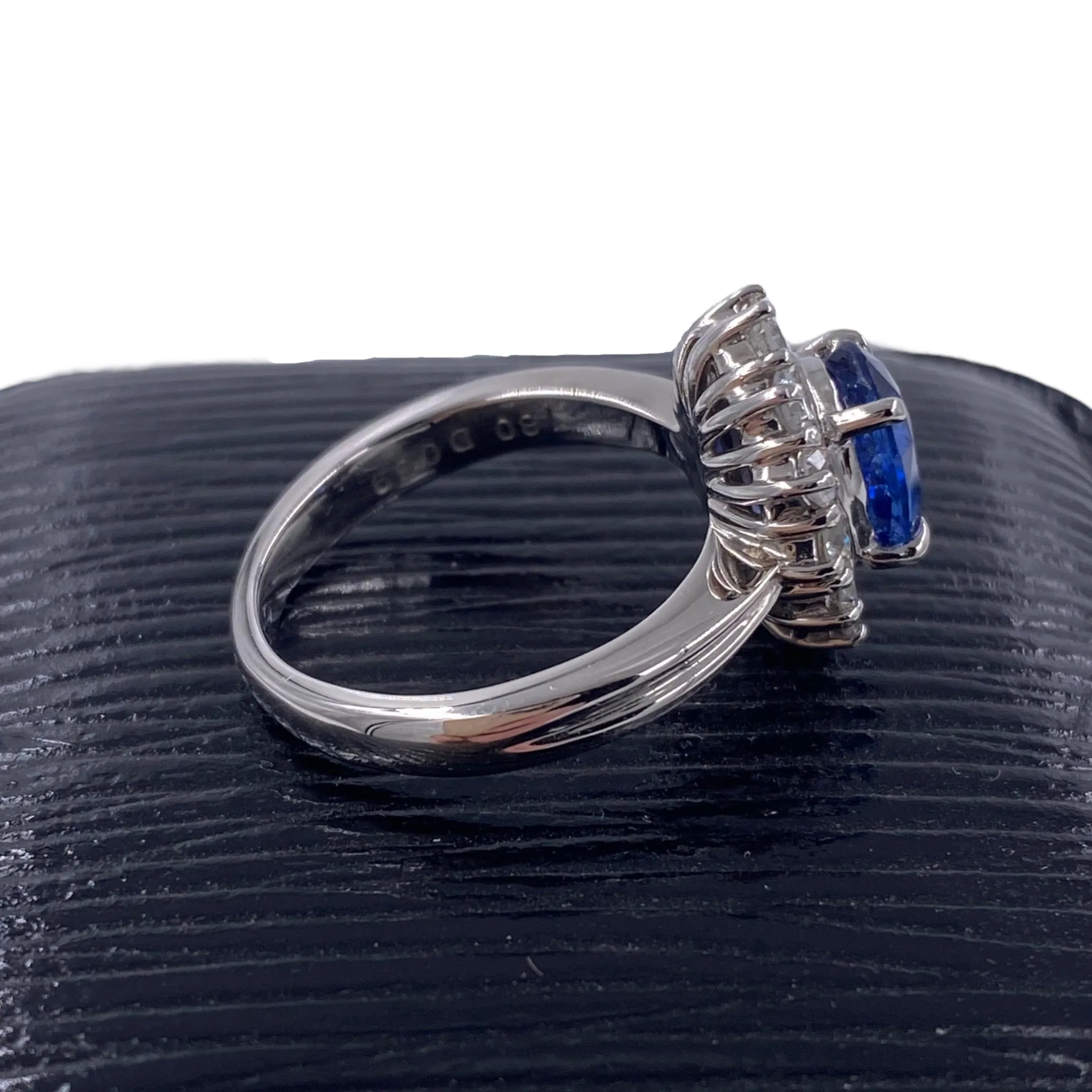 Vintage Platinum Sapphire & Diamond Ring