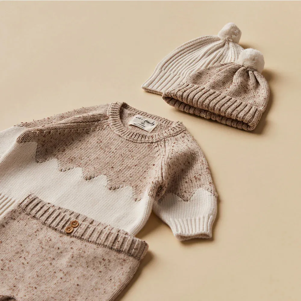 Wilson & Frenchy Jacquard Jumper - Almond Fleck