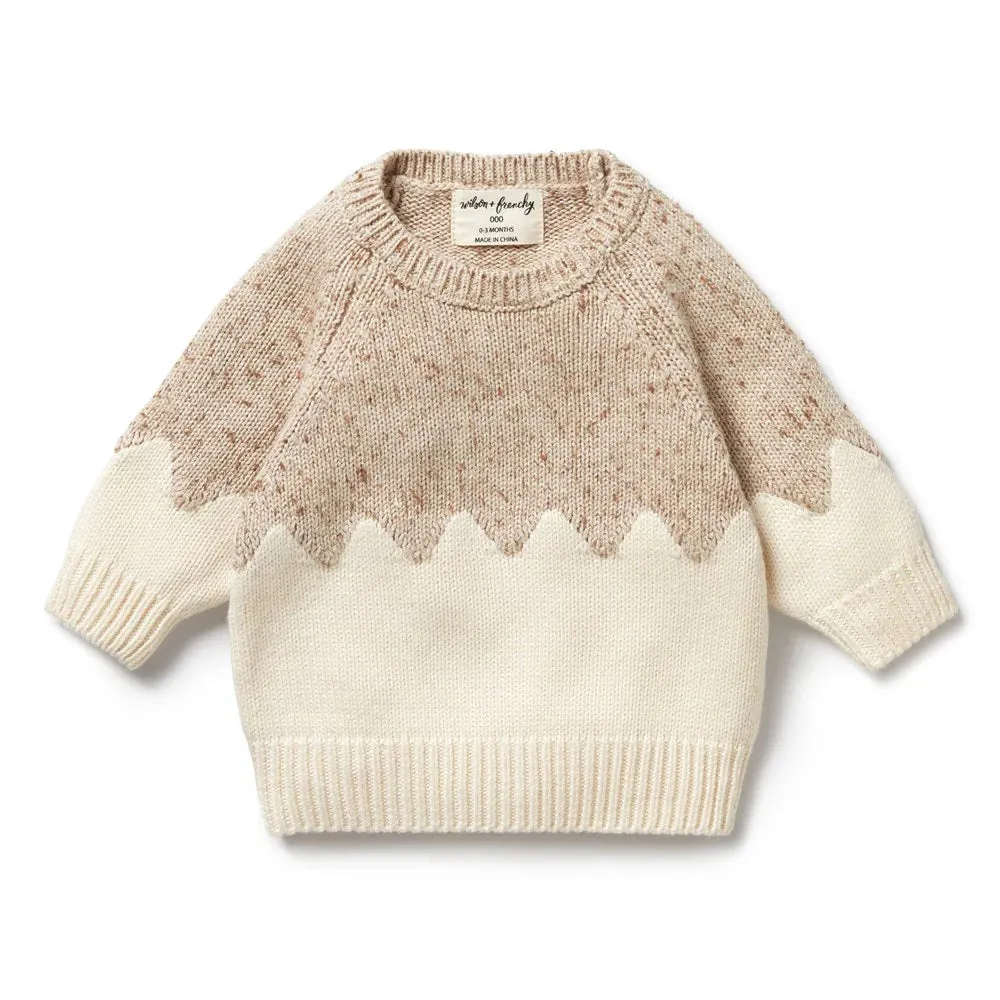 Wilson & Frenchy Jacquard Jumper - Almond Fleck