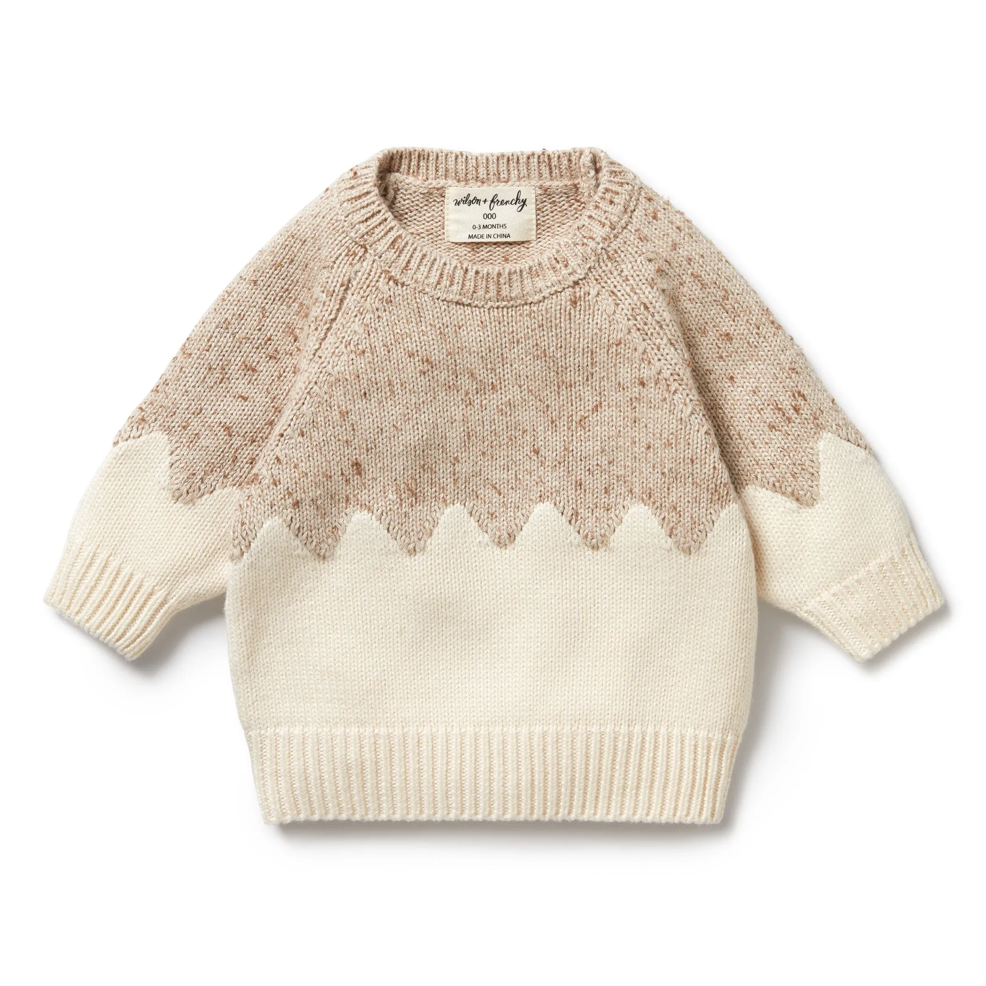 Wilson & Frenchy Knitted Jacquard Jumper - Almond Fleck