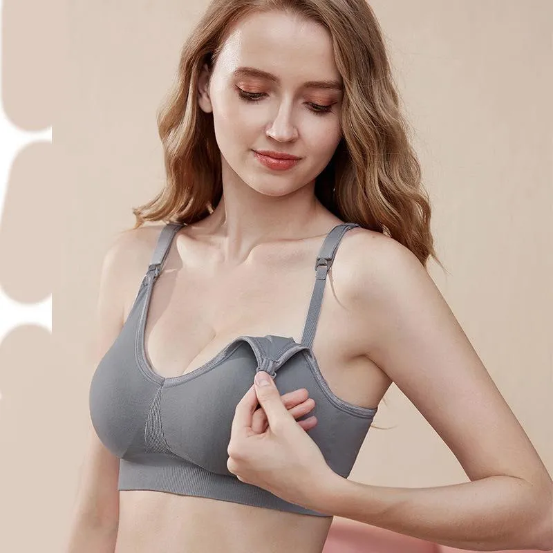 Women Solid Color Removable Nursing Bra