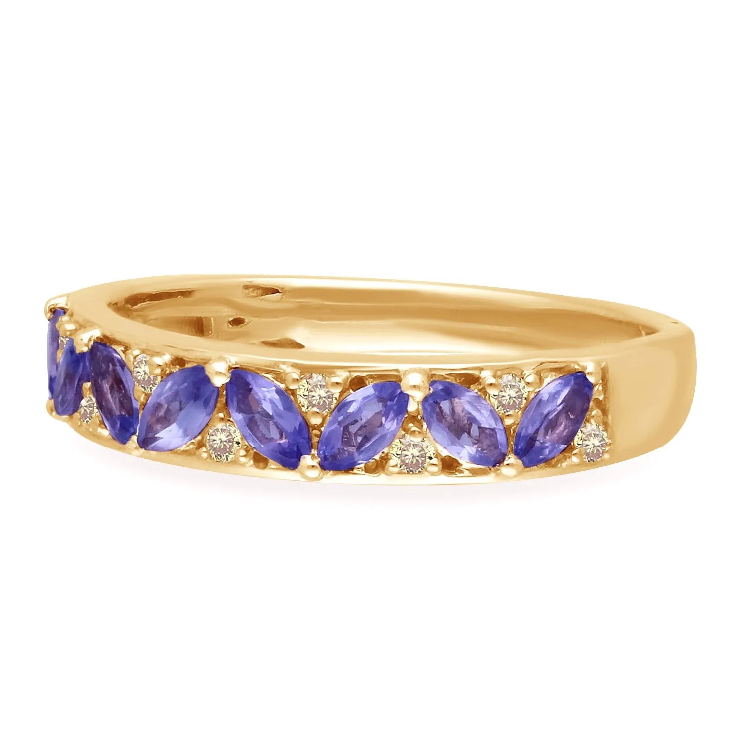 Yellow Gold Tanzanite & Fancy Yellow Diamond Renaissance Ring