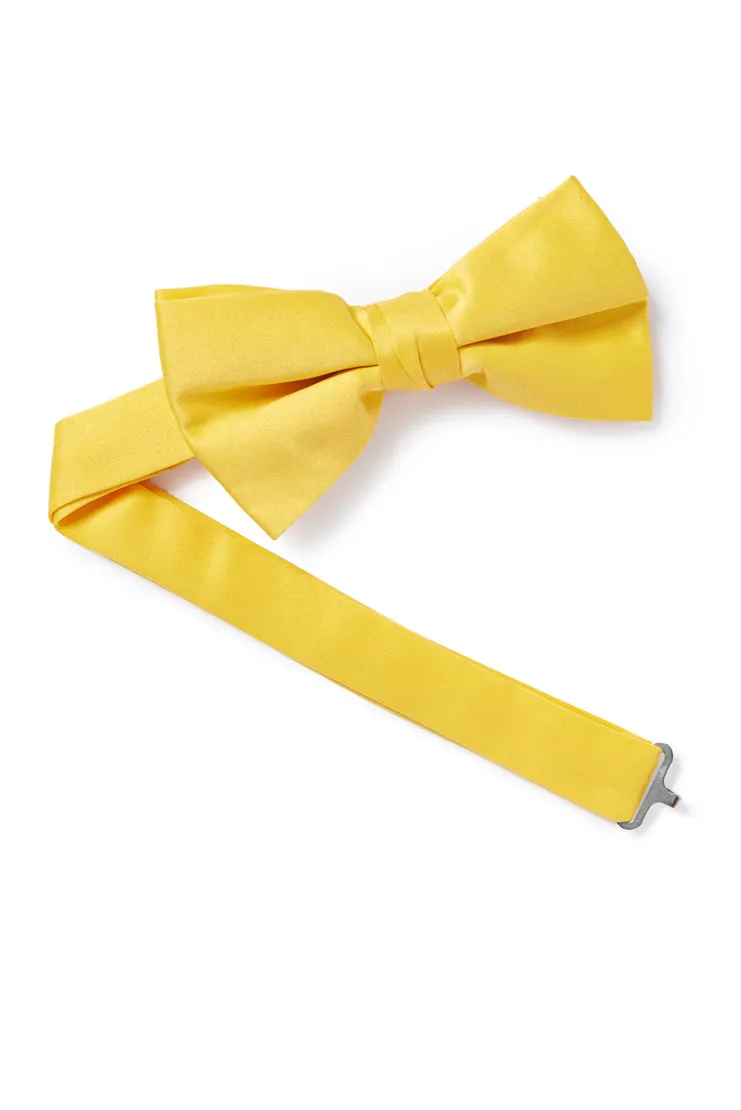 Yellow Satin Bow Tie