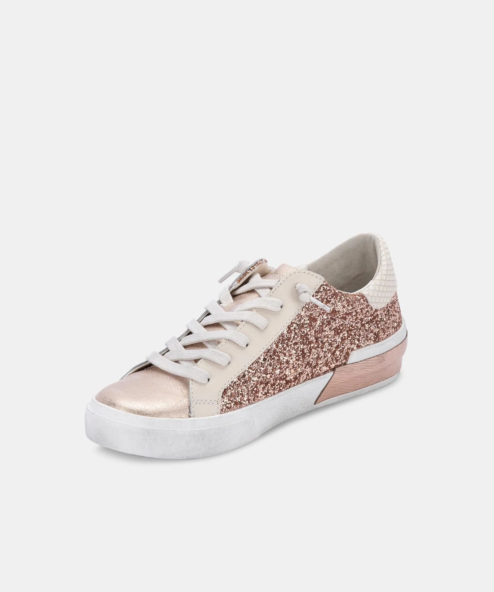 ZINA SNEAKERS ROSE GOLD GLITTER - re:vita