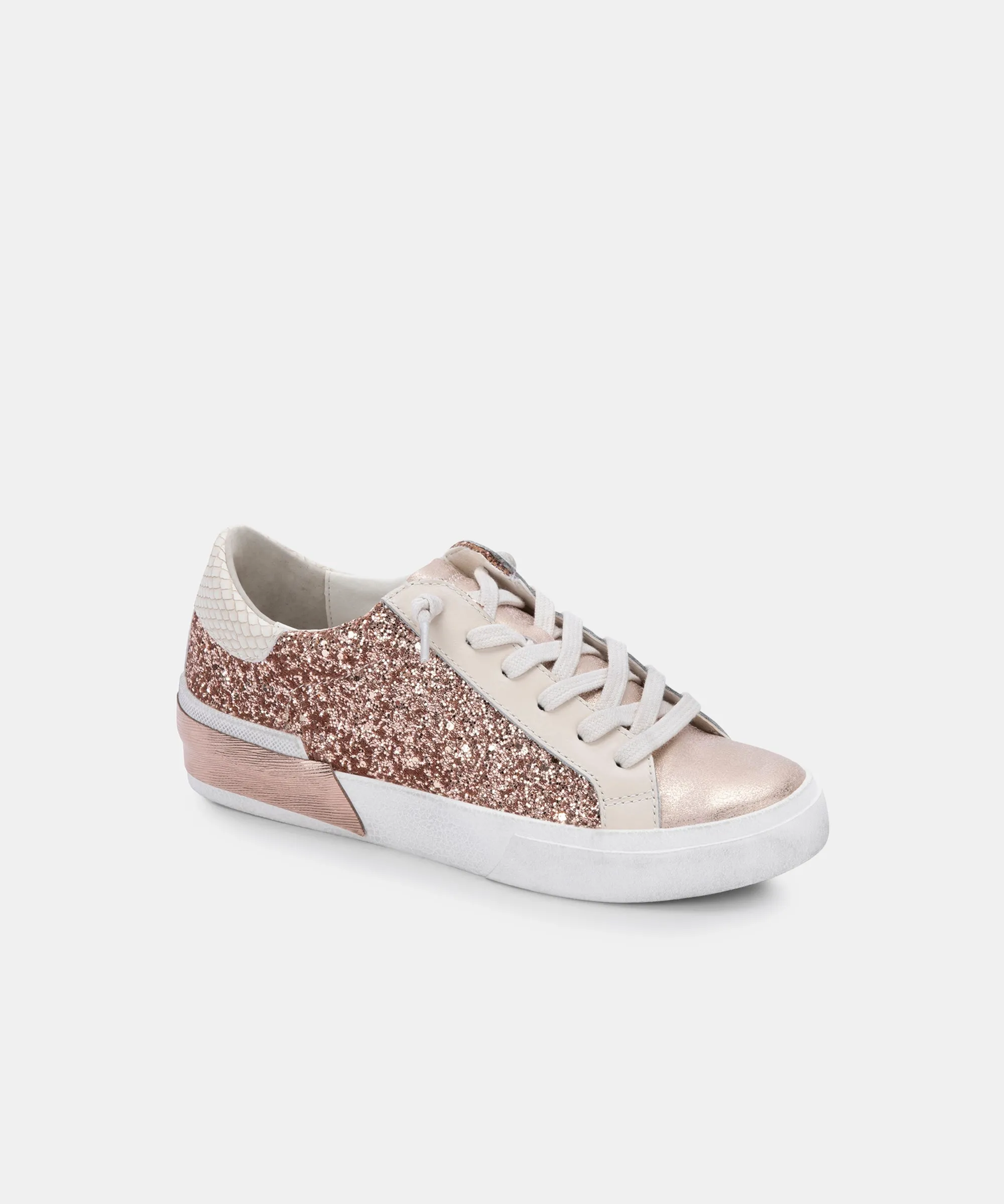 ZINA SNEAKERS ROSE GOLD GLITTER - re:vita