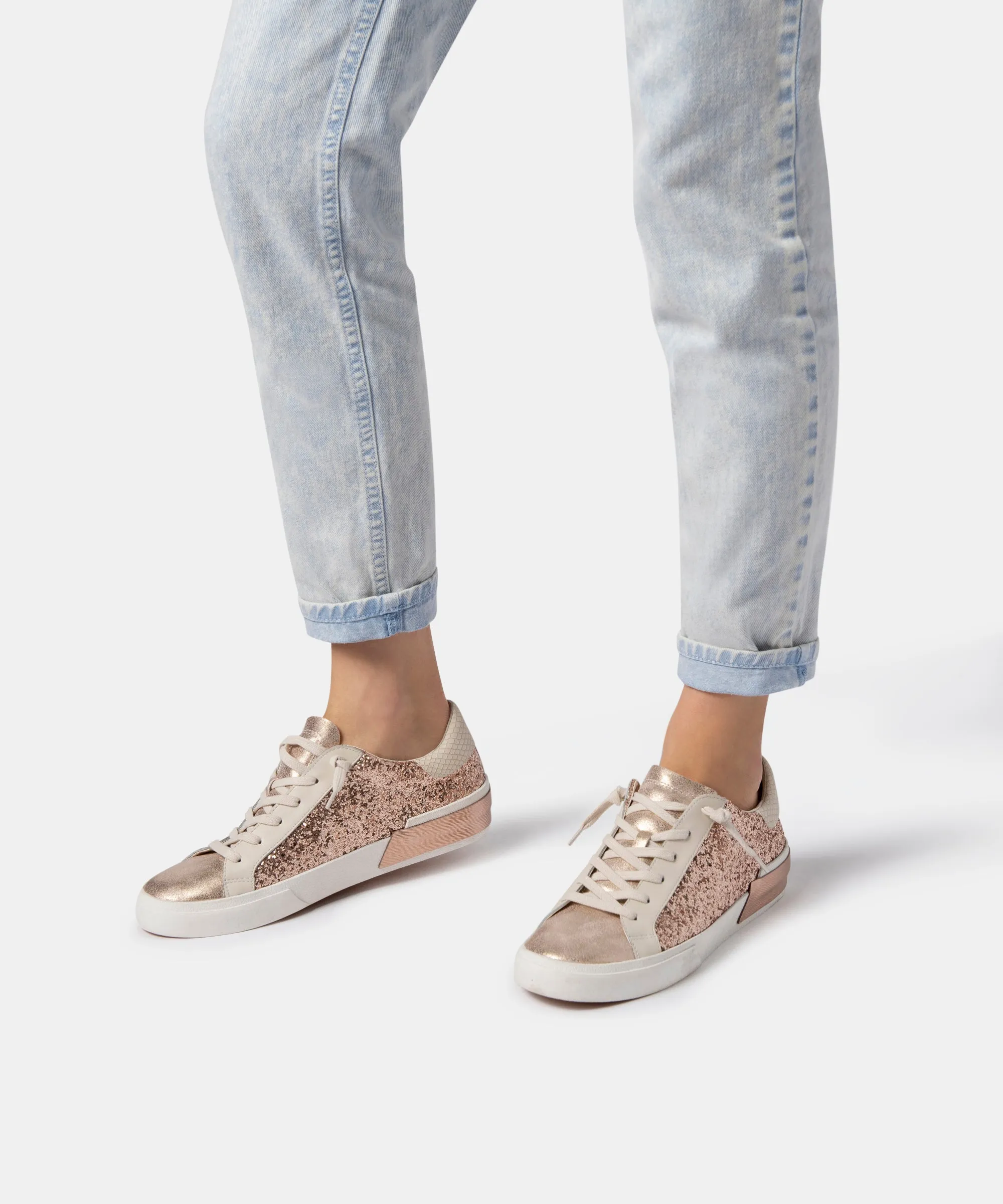 ZINA SNEAKERS ROSE GOLD GLITTER - re:vita